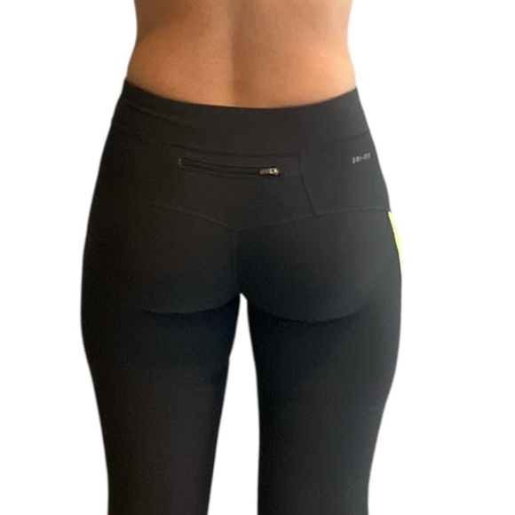 Nike Dri-Fit Neon Green/Gray Workout Leggings | Size Small - Picture 2 of 10